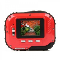 Waterproof 3.0MP CMOS Compact Digital Camera w/ 8X Digital Zoom/TF Slot - Red (2xAAA/1.8)