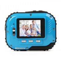 Waterproof 3.0MP CMOS Compact Digital Camera w/ 8X Digital Zoom/TF Slot - Blue (2xAAA/1.8" LCD)
