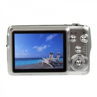 8.1MP CMOS Compact Digital Video Camera w/ 5X Optical Zoom/SD Slot - Silver (2.7" TFT LCD)