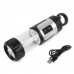 Hand-Crank/USB Rechargeable 2 + 12 LED 5-Mode White Light Flashlight