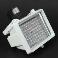 88W 88-LED 6500K 7200LM White Flood Light/Projection Lamp with PIR Camera