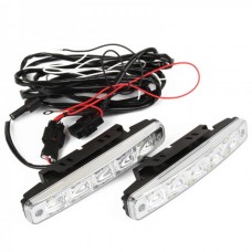 Auto Car 5W 6000K 400-Lumen 5-LED White Daytime Running Light (DC 12~24V/Pair)