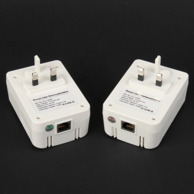 200Mbps RJ45 Communication Homeplug PowerLine Adapters (Pair