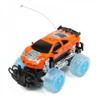 1:18 4-CH 27MHz R/C Racing Car w/ Lighting Effect - Orange (3 x AA / 2 x AA)