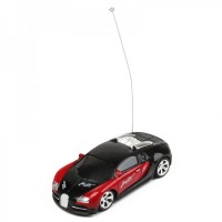 Cool R/C 2-CH Model 1:32 Scale Plastic Racing Car - Black + Red (3 x AA/2 x AA)