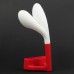 Cute Rabbit Ear Style Analog Acoustic Horn Stand Amplifier Speaker for iPhone 4 - White + Red