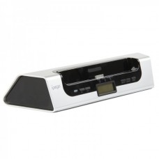 IPEGE 1.7" LCD USB Powered Charging Dock Speaker for iPhone / iPod / iPad - Silver + Black