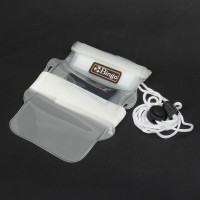BINGO Waterproof PU Bag Case with Belt/Strap for Cell Phone - White