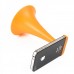 Designer's Analog Acoustic Horn Stand Amplifier Speaker for iPhone 6 - Orange