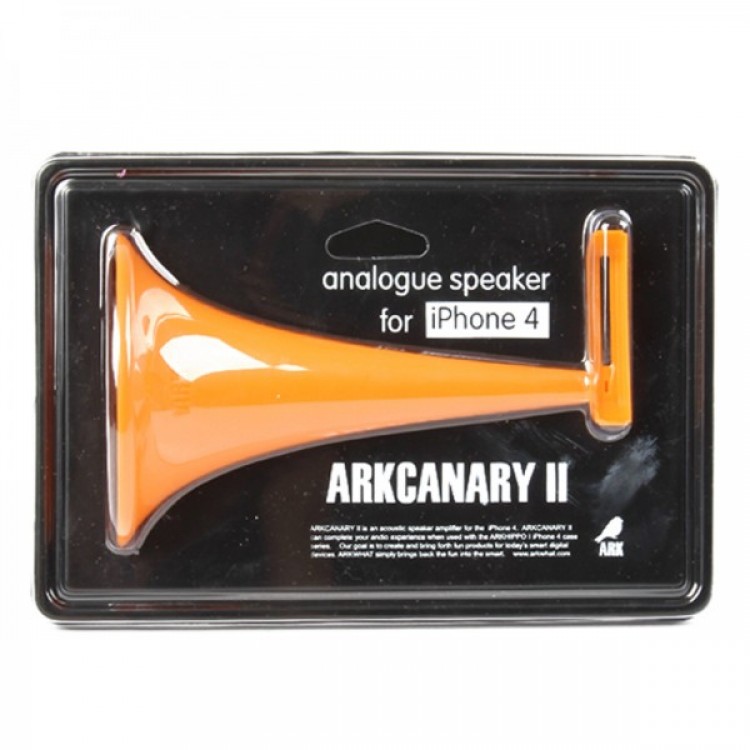 Designer's Analog Acoustic Horn Stand Amplifier Speaker for iPhone 6 Orange Free Shipping