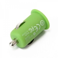 Stylish Car Charging Adapter + USB Cable Set for iPhone 3G/3GS/4/iPod - Green (12 V)