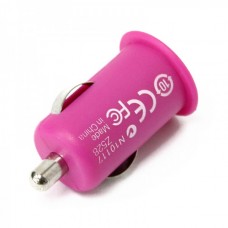 Stylish Car Charging Adapter + USB Cable Set for iPhone 3G/3GS/4/iPod - Pink (12 V)