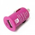 Stylish Car Charging Adapter + USB Cable Set for iPhone 3G/3GS/4/iPod - Pink (12 V)