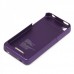 Stylish 1900mAh Rechargeable External Backup Battery Case for iPhone 4 - Purple