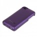 Stylish 1900mAh Rechargeable External Backup Battery Case for iPhone 4 - Purple