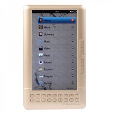 7.0" LCD E-Book Reader Multimedia Player w/TF/Dual 3.5mm Audio Jacks - Champagne (4GB)