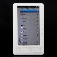 7.0" LCD E-Book Reader Multimedia Player w/TF/Dual 3.5mm Audio Jacks - White (4GB)