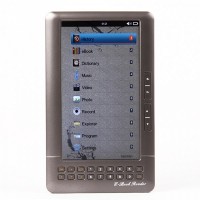 7.0" LCD E-Book Reader Multimedia Player w/TF/Dual 3.5mm Audio Jacks - Iron Grey (4GB)