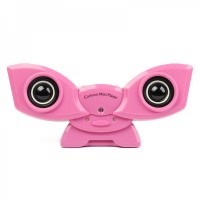 Cute Cartoon Style Rechargeable MP3 Player Speaker with USB/SD - Pink