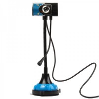 USB Flexible Neck 300KP CMOS Driverless Webcam w/ Microphone & 2-LED Night Light