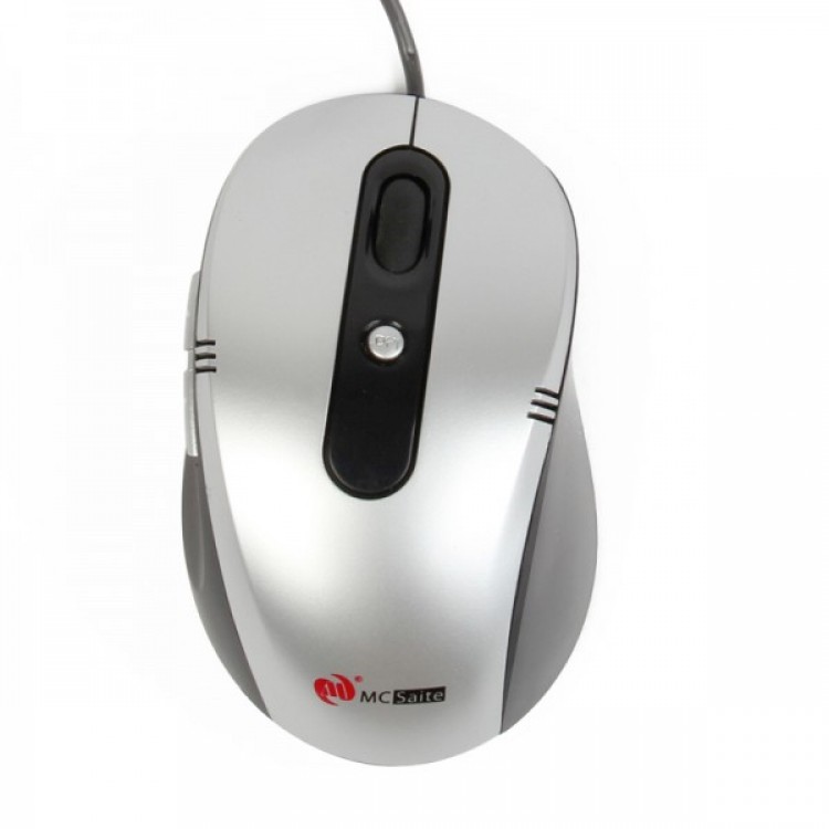 MCSaite USB 2.0 800DPI Optical Mouse - Black + Silver (143CM-Cable