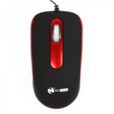 MCSaite USB 2.0 800DPI Optical Mouse with Retractable Cable - Black + Red (70CM-Cable)