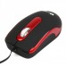 MCSaite USB 2.0 800DPI Optical Mouse with Retractable Cable - Black + Red (70CM-Cable)