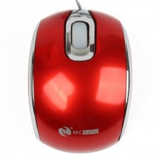 MCSaite USB 2.0 800DPI Optical Mouse with Retractable Cable - Red (70CM-Cable)