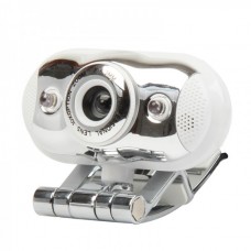 USB 2.0 300K Pixel Webcam with Microphone and White 2-LED Night Vision for PC/Laptop