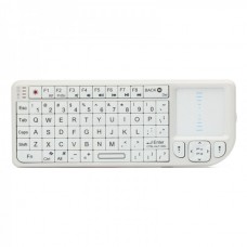 USB Rechargeable Handheld 2.4G Wireless Qwerty Keyboard w/ Touchpad & Laser Pointer - White