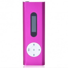 Designer's USB Rechargeable Mini 0.8" LCD Clip MP3 Player with TF Slot - Pink