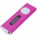 Designer's USB Rechargeable Mini 0.8" LCD Clip MP3 Player with TF Slot - Pink