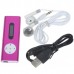 Designer's USB Rechargeable Mini 0.8" LCD Clip MP3 Player with TF Slot - Pink