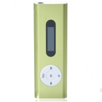 Designer's USB Rechargeable Mini 0.8" LCD Clip MP3 Player with TF Slot - Green
