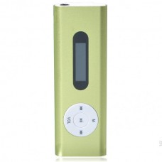 Designer's USB Rechargeable Mini 0.8" LCD Clip MP3 Player with TF Slot - Green