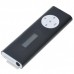 Designer's USB Rechargeable Mini 0.8" LCD Clip MP3 Player with TF Slot - Black