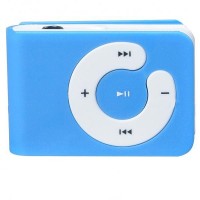 USB Rechargeable Mini Screen-Free Clip MP3 Player - Blue (2GB)