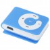 USB Rechargeable Mini Screen-Free Clip MP3 Player - Blue (2GB)