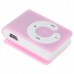 USB Rechargeable Mini Screen-Free Clip MP3 Player - Pink (2GB)