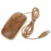 Unique Bamboo 800DPI USB Optical Mouse - Bamboo Color (150cm-Cable)