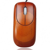 Unique Bamboo 800DPI USB Optical Mouse - Rosewood Color (150cm-Cable)