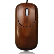 Unique Bamboo 800DPI USB Optical Mouse - Coffee (150cm-Cable)