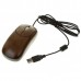 Unique Bamboo 800DPI USB Optical Mouse - Coffee (150cm-Cable)