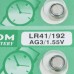AG3 1.55V Alkaline Cell Button Batteries (10-Piece Pack/2-Pack Set)