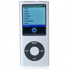 Designer's Mini 2.0" LCD MP3/MP4 Player with Camera/G-Sensor/Voice Recorder/FM - Silver (4GB)