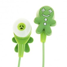 Cute Cookies Doll Style Noise Isolation In-Ear Earphones - Green (3.5mm Jack/80CM-Cable)