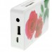Mini Cassette Shaped Portable Rechargeable USB Host/SD Slot MP3 Player with Speaker (Roses)
