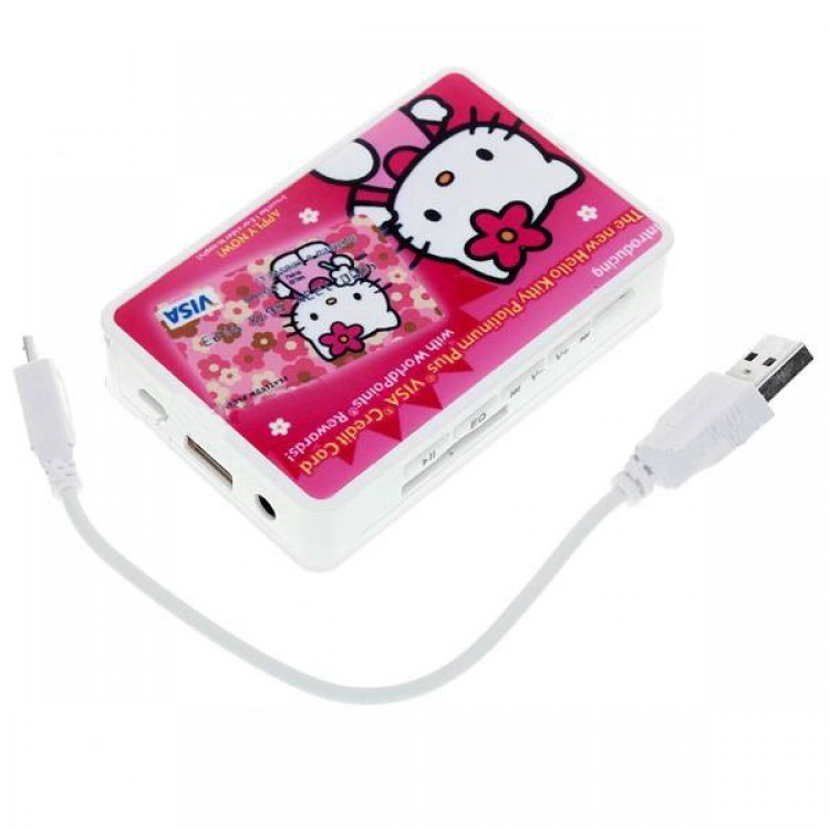 Mini Cassette Shaped Portable Rechargeable USB Host/SD Slot MP3 Player