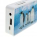 Mini Cassette Shaped Portable Rechargeable USB Host/SD Slot MP3 Player with Speaker (Penguins)