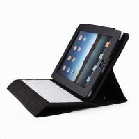 Compact Slim Wired Keyboard with PU Leather Case for Apple iPad - Black